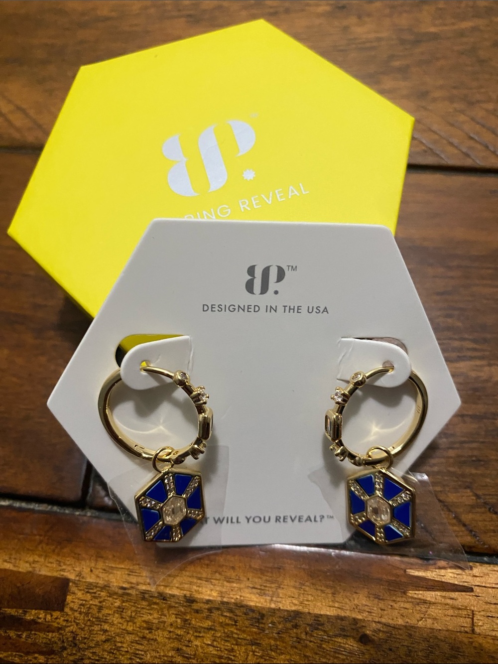 Bomb Party OG Originals Earrings - Lapis Magnesite & Cubic Zirconia -Gold